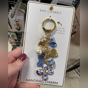 New Mia Charro Gold and Blue Handbag Charm
